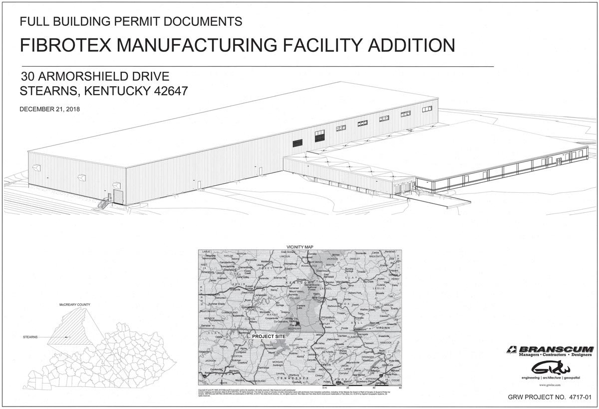 Fibrotex USA Manufacturing Facility architectural rendering.